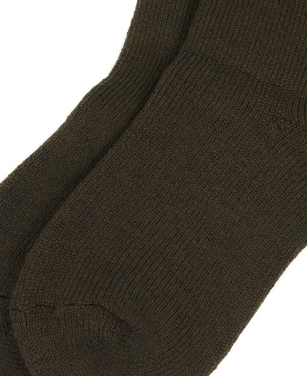 Barbour Wellington Calf Socks Olive Green | BABO89141