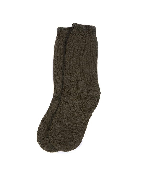 Barbour Wellington Calf Socks Olive Green | BABO89141