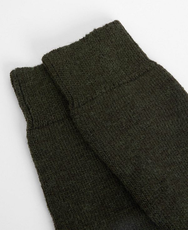 Barbour Wellington Knee Socks Olive Green | BABO89139