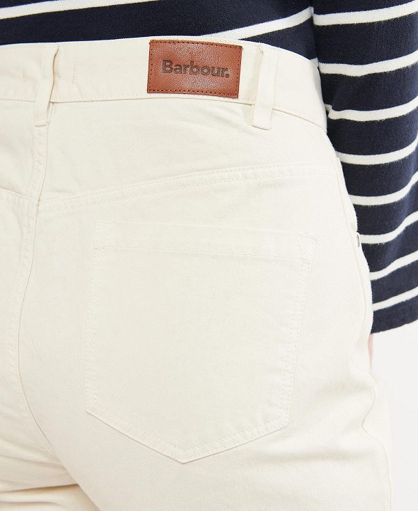 Barbour Westbury Barrel Leg Jeans White | BABO89822