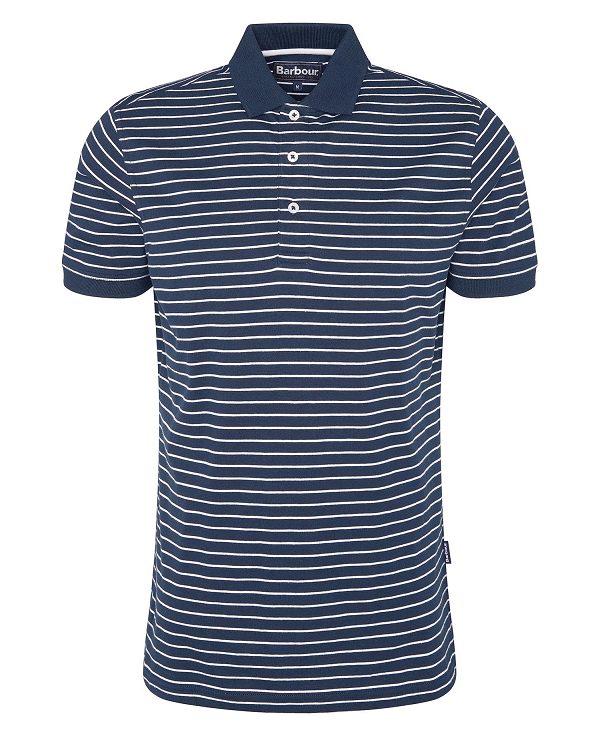 Barbour Westgate Striped Short-sleeved Polo Shirt Classic Navy | BABO88171