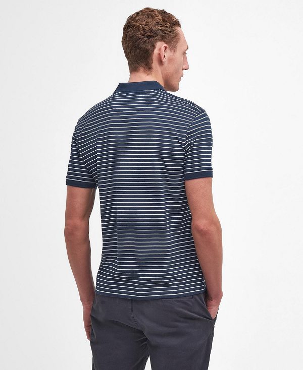 Barbour Westgate Striped Short-sleeved Polo Shirt Classic Navy | BABO88171