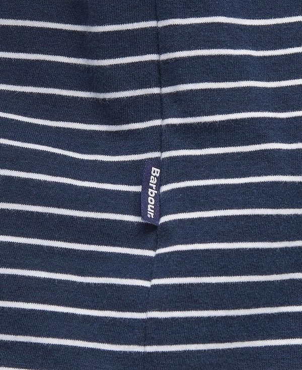 Barbour Westgate Striped Short-sleeved Polo Shirt Classic Navy | BABO88171