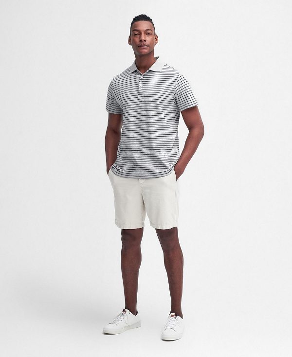 Barbour Westgate Striped Short-sleeved Polo Shirt Grey Marl | BABO88172