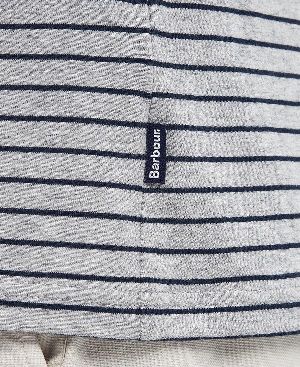 Barbour Westgate Striped Short-sleeved Polo Shirt Grey Marl | BABO88172