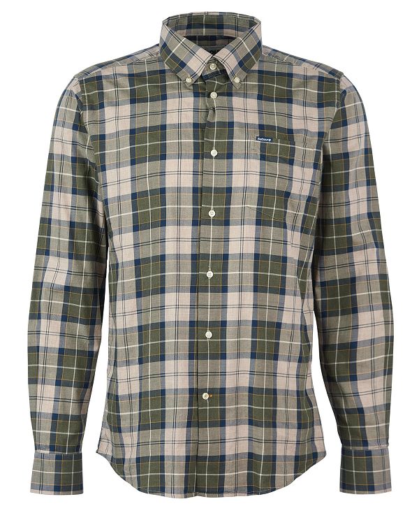 Barbour Wetheram Tailored Fit Shirt Forest Mist | BABO87847