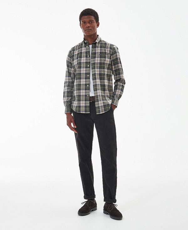 Barbour Wetheram Tailored Fit Shirt Forest Mist | BABO87847