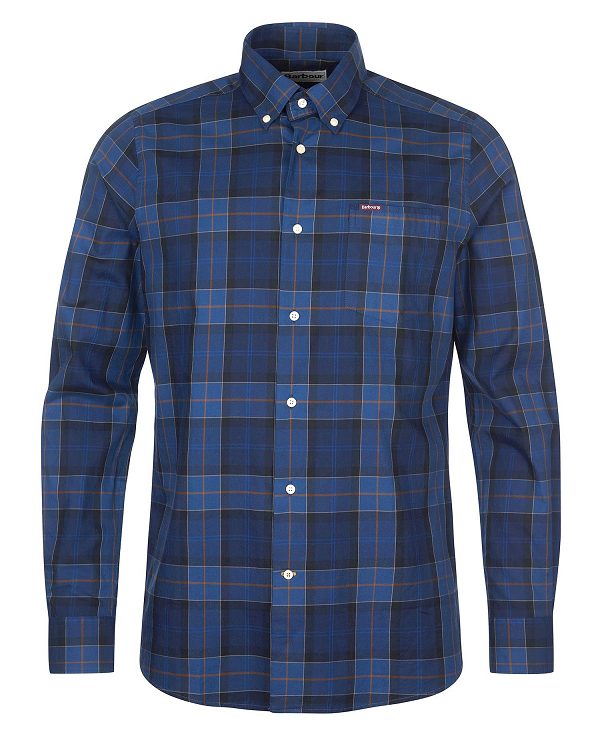 Barbour Wetheram Tailored Fit Shirt Navy | BABO87844