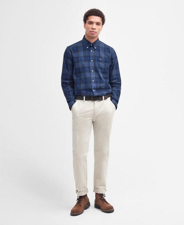 Barbour Wetheram Tailored Fit Shirt Navy | BABO87844