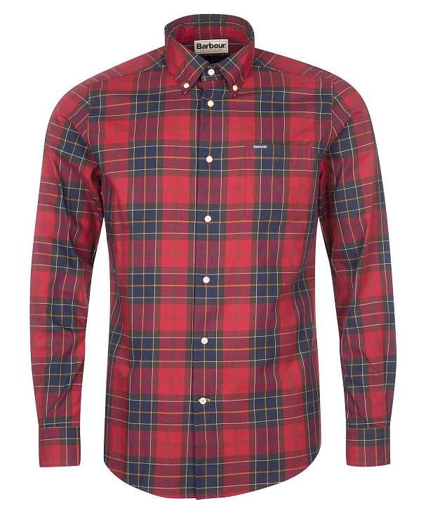 Barbour Wetheram Tailored Fit Shirt Red | BABO87849