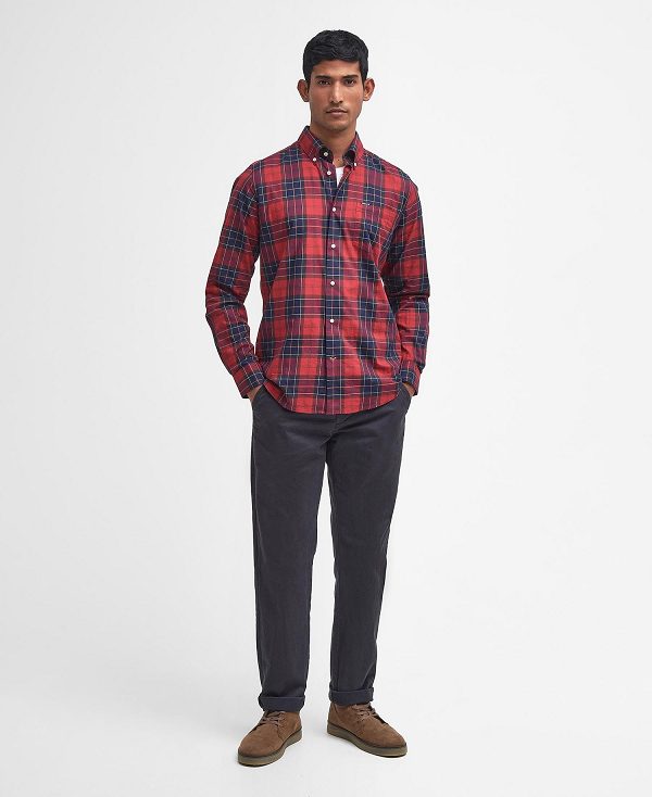 Barbour Wetheram Tailored Fit Shirt Red | BABO87849