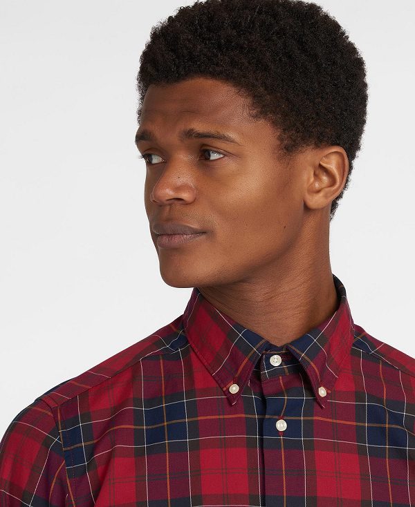 Barbour Wetheram Tailored Fit Shirt Red | BABO87849