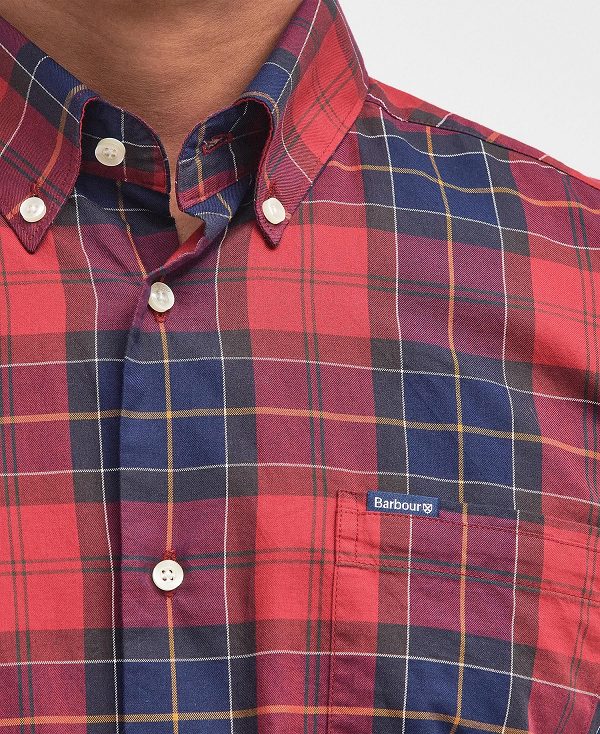 Barbour Wetheram Tailored Fit Shirt Red | BABO87849