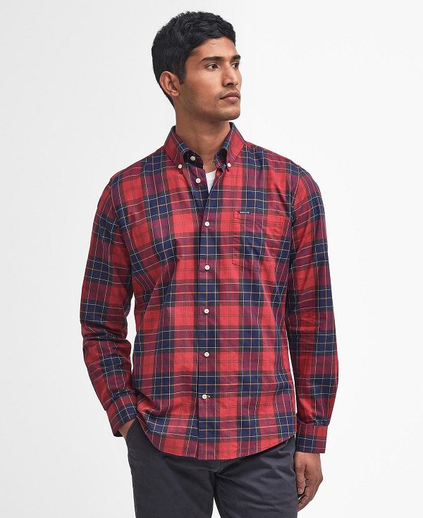 Barbour Wetheram Tailored Fit Shirt Red | BABO87849