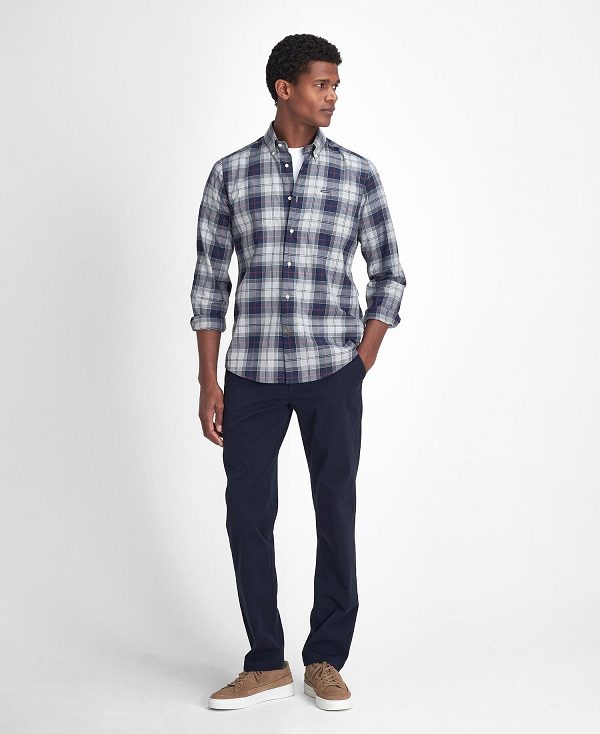 Barbour Wetheram Tailored Long-sleeved Shirt Blue | BABO87845