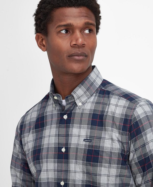 Barbour Wetheram Tailored Long-sleeved Shirt Blue | BABO87845