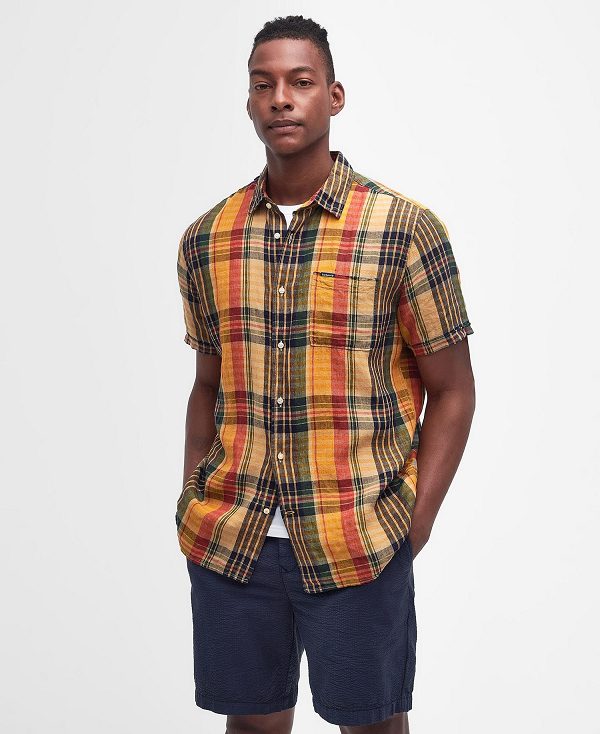 Barbour Weymouth Regular Short-sleeved Shirt Stone | BABO87734