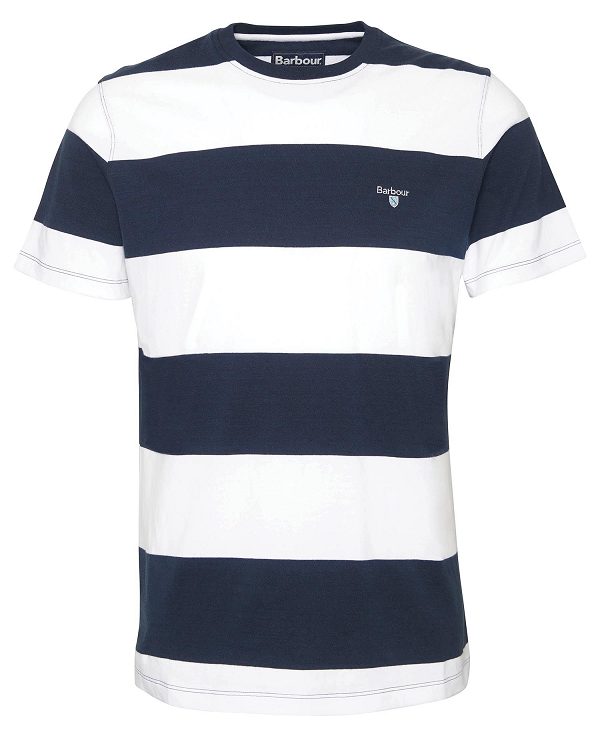 Barbour Whalton Striped T-shirt Classic Navy | BABO88308