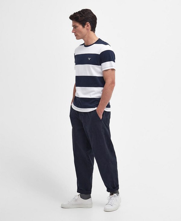 Barbour Whalton Striped T-shirt Classic Navy | BABO88308