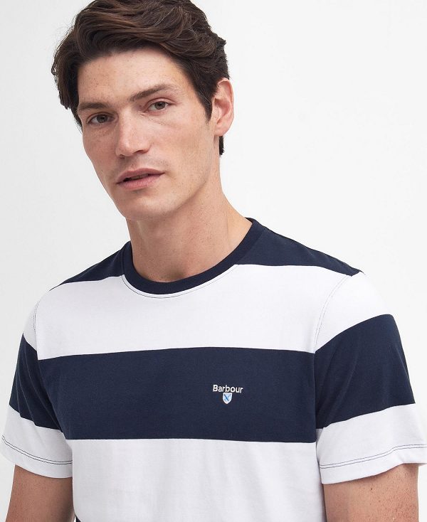 Barbour Whalton Striped T-shirt Classic Navy | BABO88308