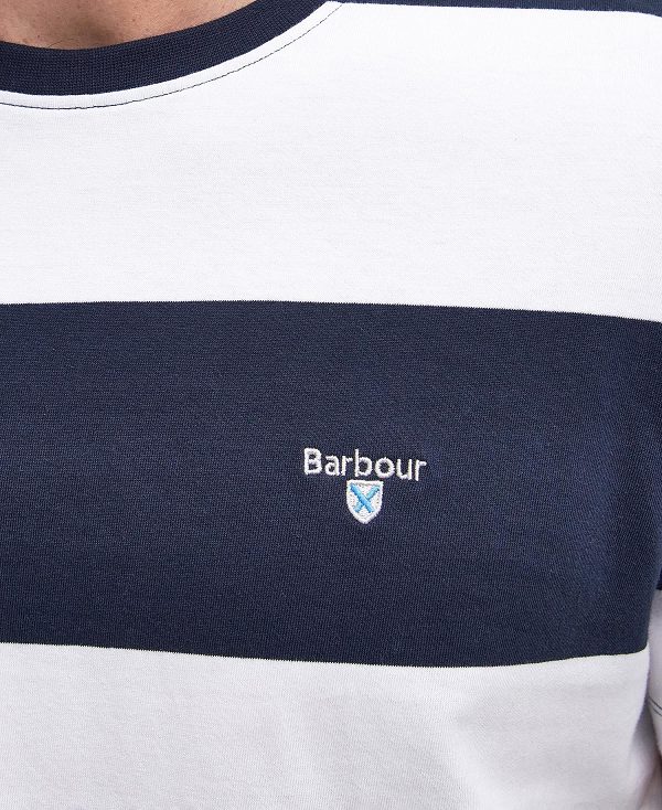 Barbour Whalton Striped T-shirt Classic Navy | BABO88308