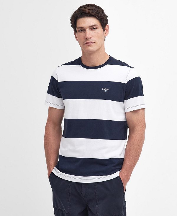 Barbour Whalton Striped T-shirt Classic Navy | BABO88308