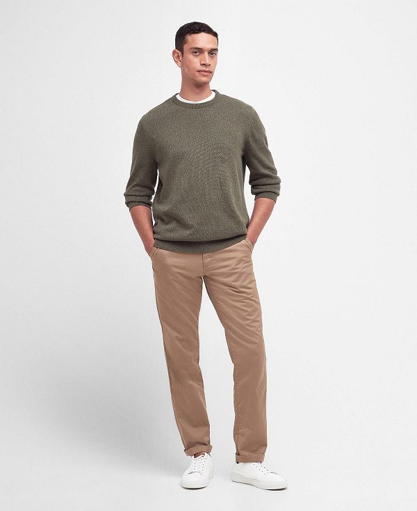 Barbour Whitfield Crew Neck Jumper Olive | BABO88612