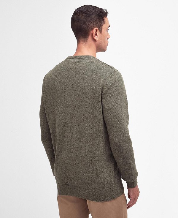 Barbour Whitfield Crew Neck Jumper Olive | BABO88612