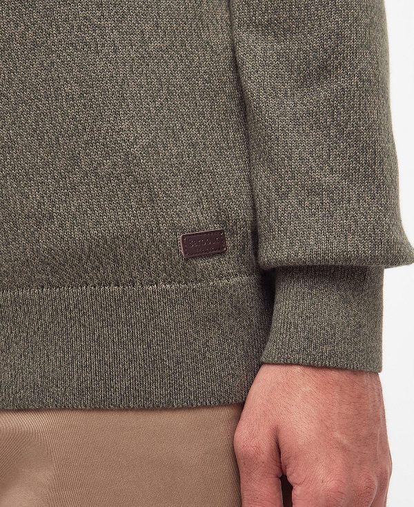 Barbour Whitfield Crew Neck Jumper Olive | BABO88612