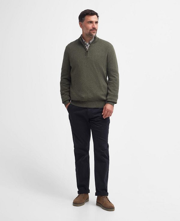 Barbour Whitfield Half-zip Jumper Olive | BABO88609