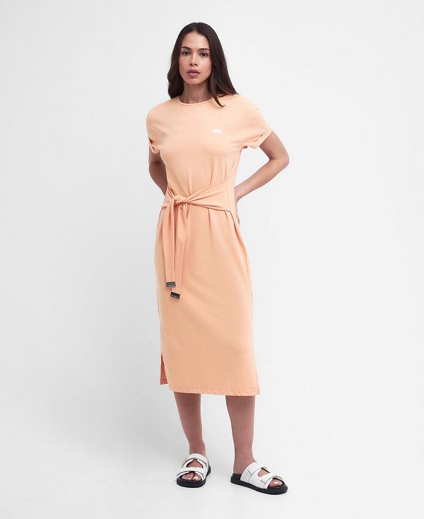 Barbour Whitson Midi Dress Peach Melba | BABO89597