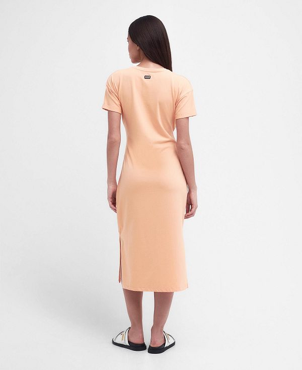 Barbour Whitson Midi Dress Peach Melba | BABO89597