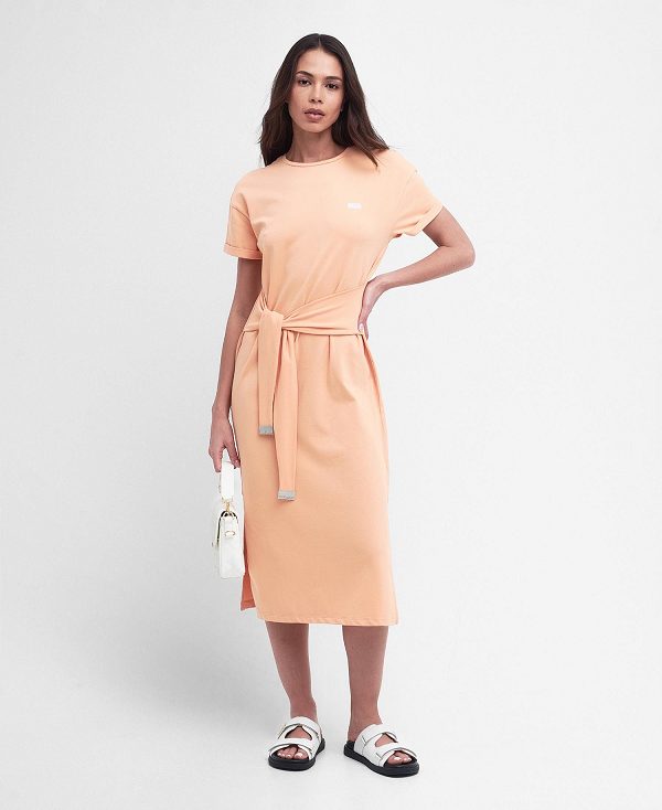 Barbour Whitson Midi Dress Peach Melba | BABO89597