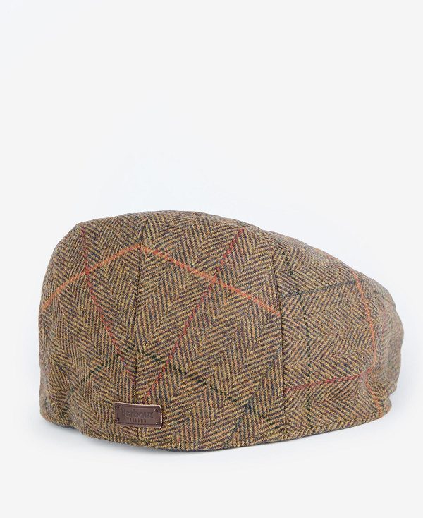 Barbour Wilkin Flat Cap Olive Herringbone | BABO89018