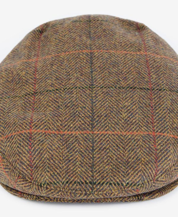 Barbour Wilkin Flat Cap Olive Herringbone | BABO89018