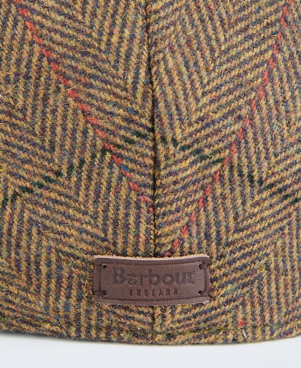 Barbour Wilkin Flat Cap Olive Herringbone | BABO89018