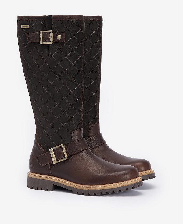 Barbour Willow Knee-high Boots Dark Brown | BABO89871