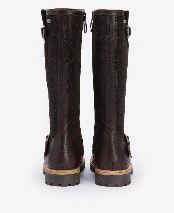 Barbour Willow Knee-high Boots Dark Brown | BABO89871