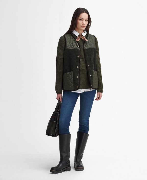 Barbour Willows High-neck Jumper Olive | BABO89727