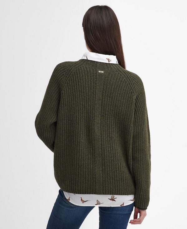 Barbour Willows High-neck Jumper Olive | BABO89727