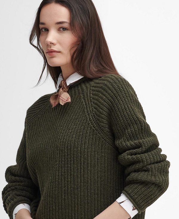 Barbour Willows High-neck Jumper Olive | BABO89727