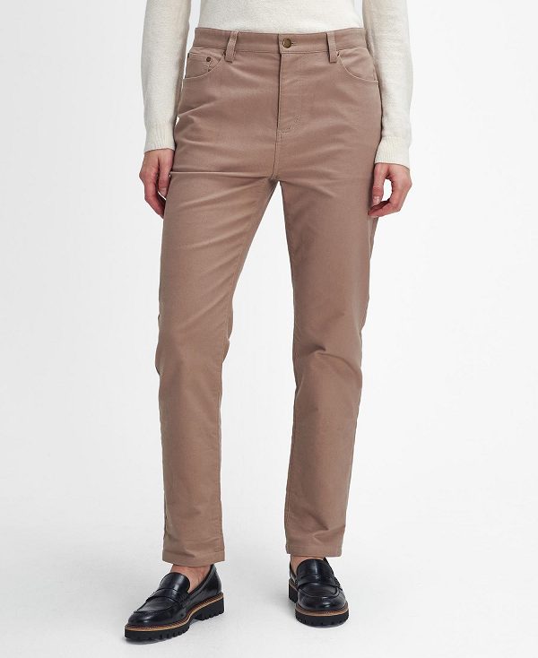 Barbour Willows Slim Trousers Sand Dune | BABO89846