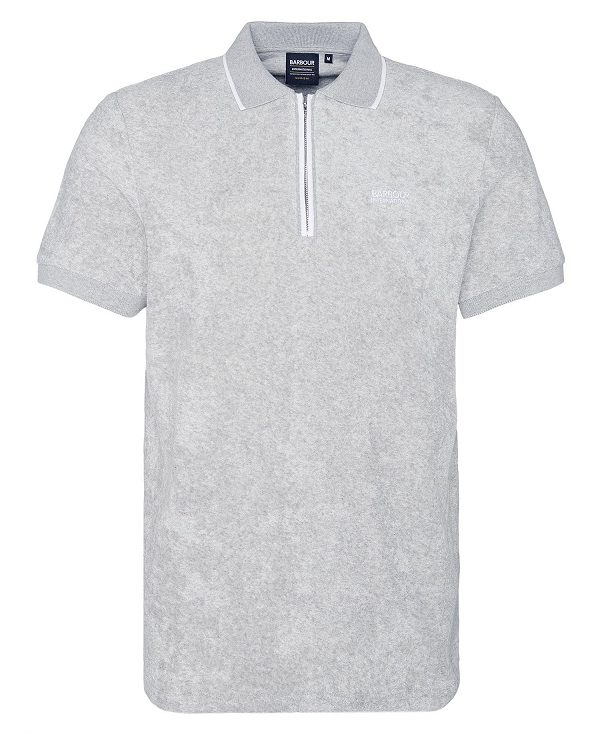 Barbour Wilton Terry Short-sleeved Polo Shirt Grey Marl | BABO88198