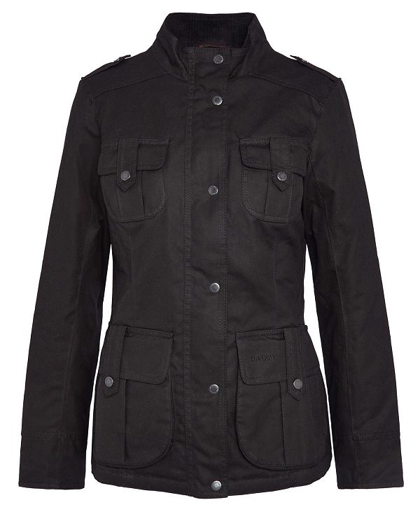 Barbour Winter Defence Wax Jacket Black | BABO89230