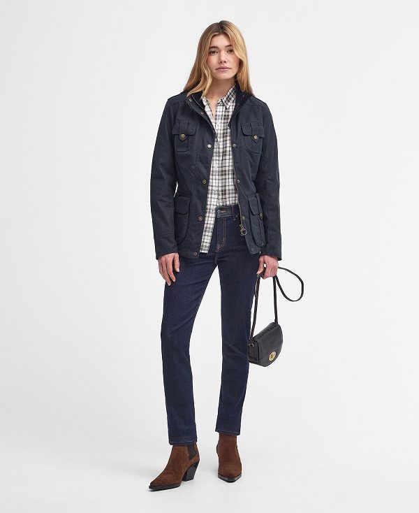 Barbour Winter Defence Wax Jacket Navy | BABO89239