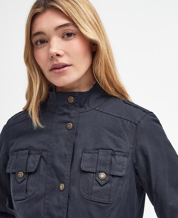 Barbour Winter Defence Wax Jacket Navy | BABO89239