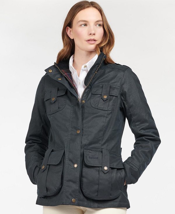 Barbour Winter Defence Wax Jacket Navy | BABO89239