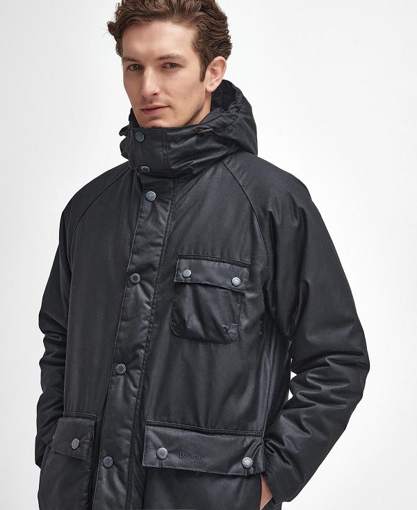 Barbour Winter Waxed Parka Classic Black | BABO87232