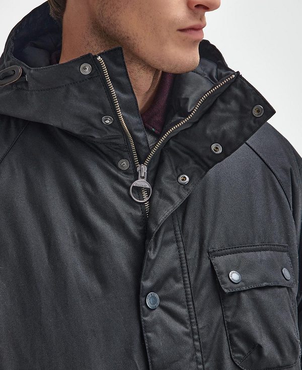 Barbour Winter Waxed Parka Classic Black | BABO87232