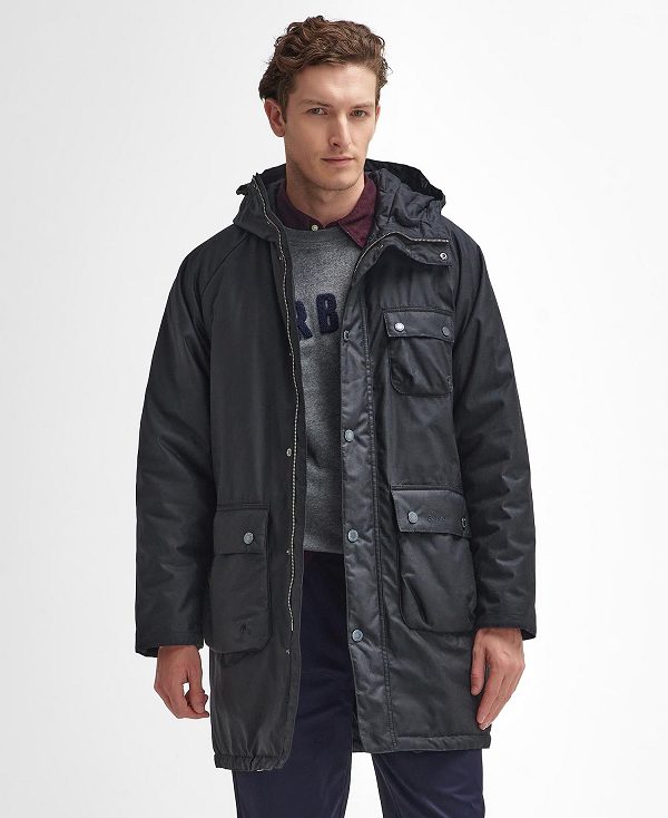 Barbour Winter Waxed Parka Classic Black | BABO87232